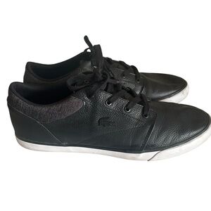 Lacoste Carnaby Black Leather Sneakers Men’s Size 10.5 Used No‎ Major Flaws